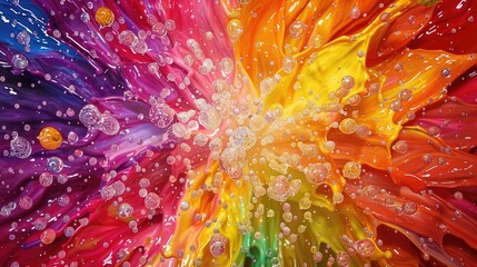 Dazzling Explosion of Vibrant Colors in Dynamic Motion