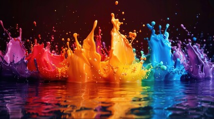 Vibrant Explosion of Colorful Liquid Splashes Captured in Stunning Detail