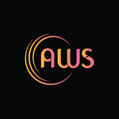 AWS Modern Logo Letter, Initial Aw Monogram Logo For Shop - obrazy, fototapety, plakaty