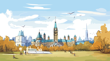 Building view with landmark of Ottawa is Canadas ca - obrazy, fototapety, plakaty