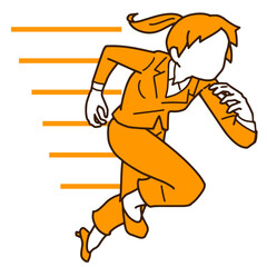 走るビジネスウーマンのイラスト