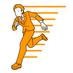 走るビジネスマンのイラスト