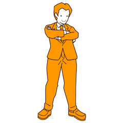 腕組みするビジネスマンのイラスト