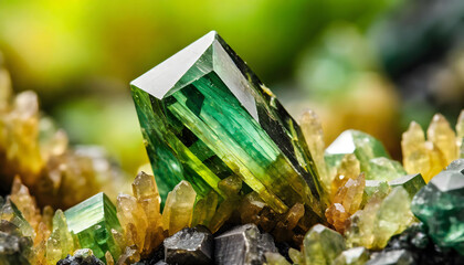 Vibrant Tourmaline: Abstract Background of Nature's Gemstone Splendor