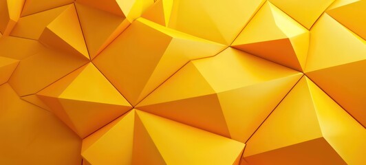 Abstract triangle polygonal gold texture. 3D render. Gold background, low-poly style, business design template, illustration for graphic design, banner or poster