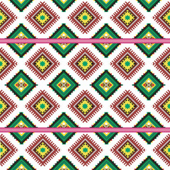 Beautiful seamless pattern handmade ikat art.folk embroidery and Mexican style. Aztec geometric art...