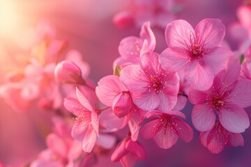 Fototapeta premium beautiful spring vibes with cherry blossoms professional photography
