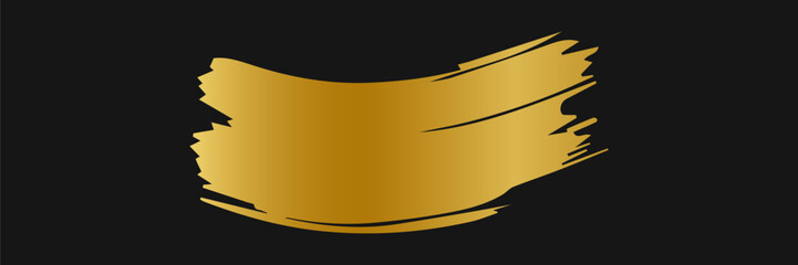 Obraz premium Gold paint brush stroke, ink splatter and artistic design elements. Dirty watercolor texture, box, frame, grunge background, splash or creative shape for social media. Abstract drawing.