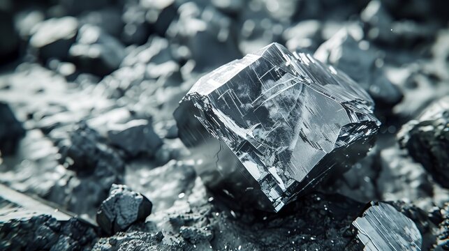 An osmium fragment, a metallic chemical element belonging to the group of platinum metals, is depicted, highlighting its usage in electrical conductors