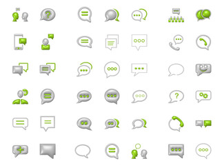 Chat Bubbles and Communication Symbols Set