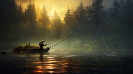 fishing in the morning