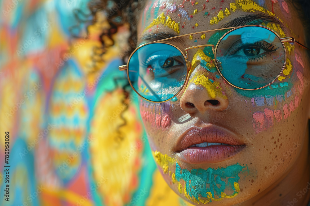 Poster a vibrant mural project engaging local communities in the creative process, fostering unity and expr