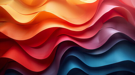 A colorful wave made of paper. AI-Generated - obrazy, fototapety, plakaty