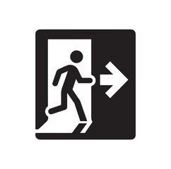 Emergency exit Vector illustration, escape route sign and symbol