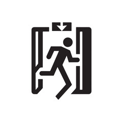 Emergency exit Vector illustration, escape route sign and symbol