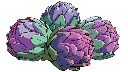 Cartoon illustration with colorful artichoke. Farm