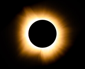 Solar Eclipse with yellow corona