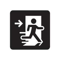 Emergency exit Vector illustration, escape route sign and symbol