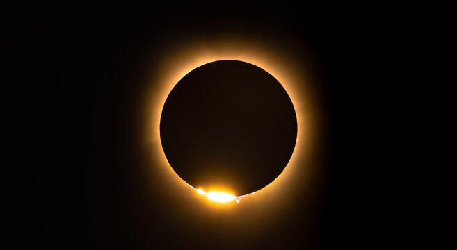 Solar Eclipse with yellow ring
