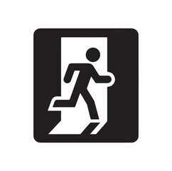 Emergency exit Vector illustration, escape route sign and symbol