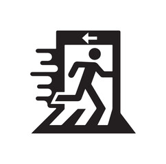 Emergency exit Vector illustration, escape route sign and symbol