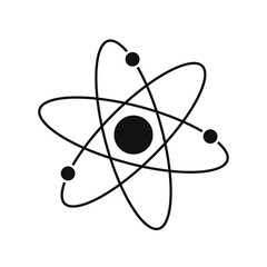 Atom sign icon PNG. Electron symbol. Proton icon in vector