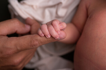 Tiny little newborn hands