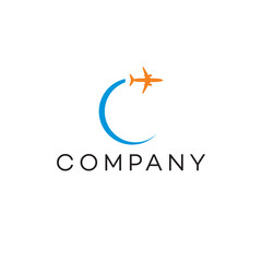 Aero plain fly travel tour logo design business icon vector - obrazy, fototapety, plakaty