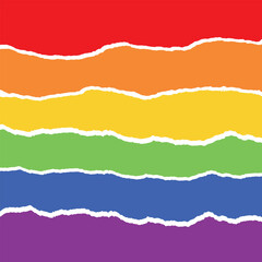 happy, pride, month, lgbt, lgbtq, gay, social, media, background, wishing, greeting, post, banner, template, design with rainbow, color, torn, paper, strips, vector, illustration,