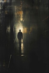 Eerie silhouettes lurking in the deep darkness - obrazy, fototapety, plakaty