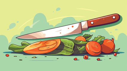 Chefs knife cooking tool kitchen essential clipart