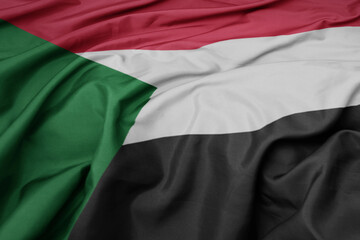 waving colorful national flag of sudan.