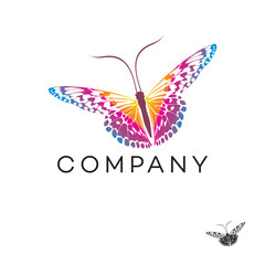 Butterfly logo design business icon vector