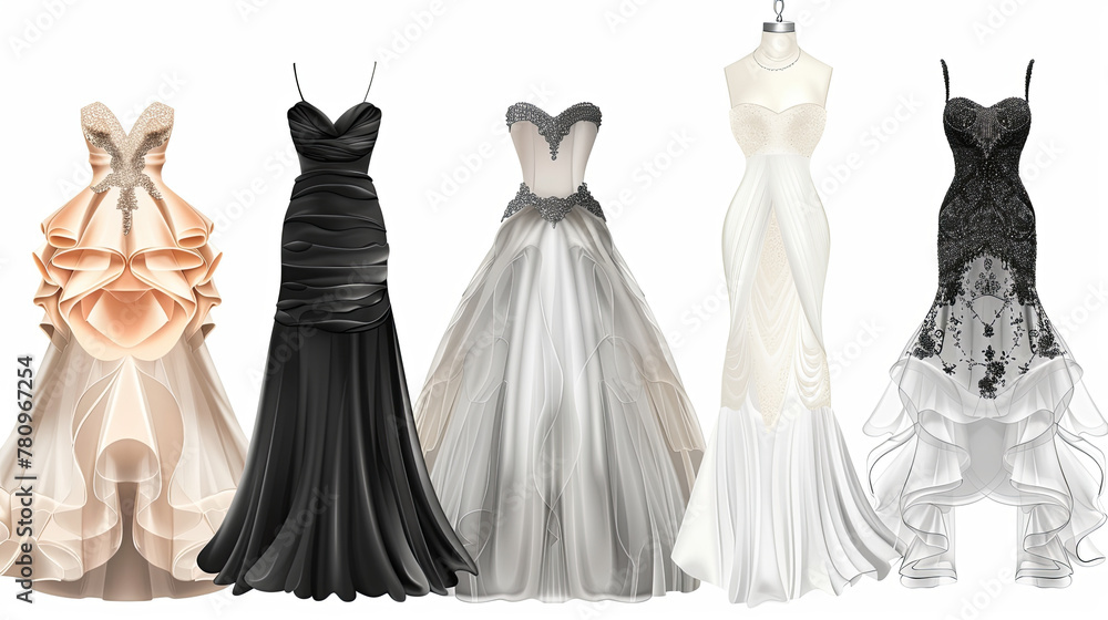 Poster a photorealistic image of a gown on a white background is featured in this striking artwork by thato