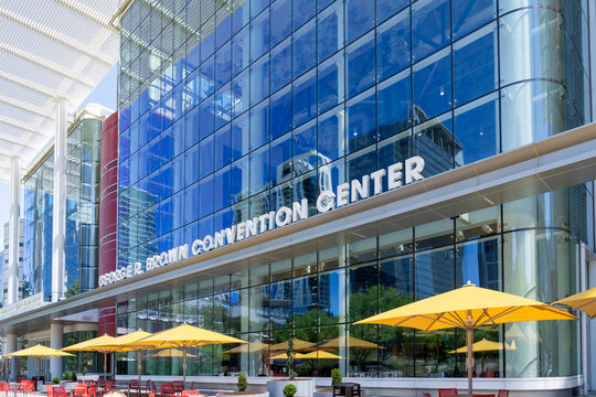 Houston, Texas, USA - April 4, 2024: George R. Brown Convention Center in Houston, Texas, USA. Brown Convention Center is Houston's premier meeting space.