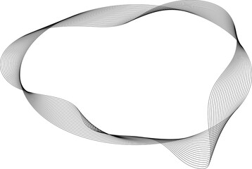 Oval frame fluid forms with line blend effect. Technology concept