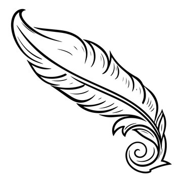Add elegance with a feather outline icon vector, perfect for delicate designs.