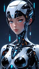 AI Evolution: Digital Faces and Bodies. AI Generated 