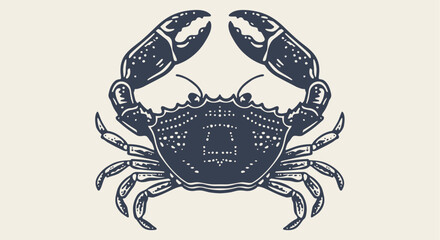 Crab, seafood, sketch. Vintage retro print, seafood crab sketch, sea life, ink pencil style drawing, engrave old school sketch, hand drawn. Sketch artwork crab, sign, sea symbol. Vector Illustration - 780971429