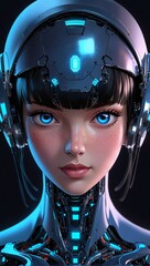 Cutting-Edge AI with Holographic Tech. AI Generated 