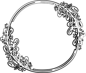 Circle frame. Hand drawn design elements
