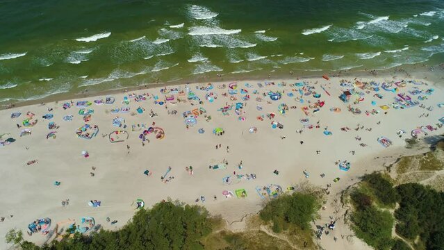 Beach Baltic Sea Rowy Plaza Morze Baltyckie Aerial View Poland