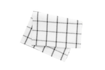 Folded checkered napkin isolated on white background. - 780973445