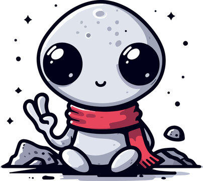 Alien illustration artificial intelligence creation.