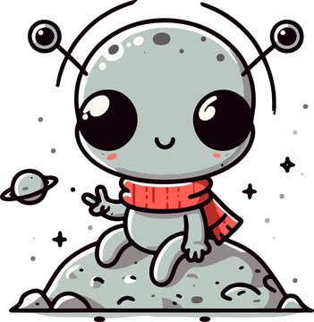 Alien illustration artificial intelligence creation.