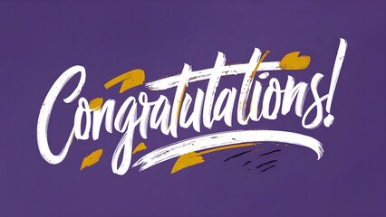 Elegant Congratulations Calligraphy on Textured Background
