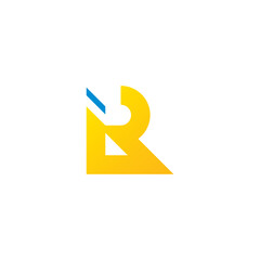 R letter geometric logo design vector icon 