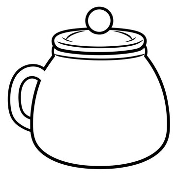 Vector illustration of a teapot outline icon, perfect for kitchen and tea-related designs.