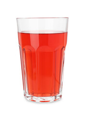 Refreshing pomegranate juice in glass isolated on white