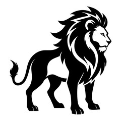 Vector, SVG lion silhouette, laser cut, white background 